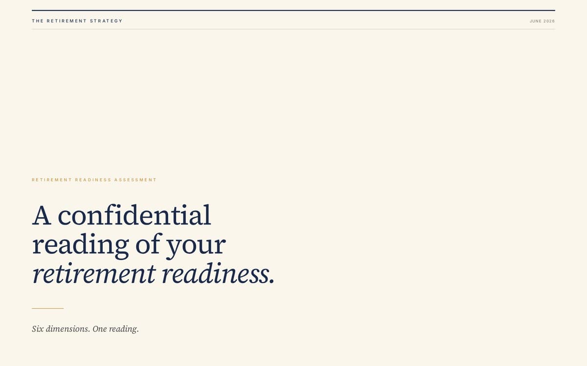 A real Retirement Readiness Assessment document from The Retirement Strategy