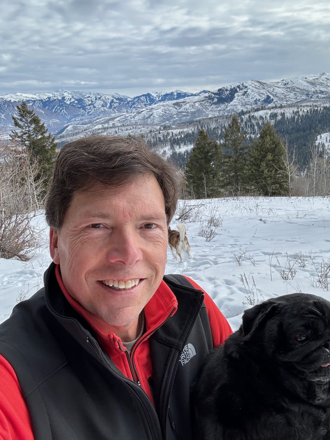 Dennis Hoffman, founder of The Retirement Strategy, on a snowy ridgeline near his home in Jackson Hole